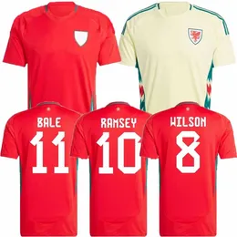 Wales Johnson Soccer Jersey 2024 Euro Cup Cymru National Team Men Home Away Wales Football Shirt Brooks Williams Davies Brooks Wilson Ampadu Uniform