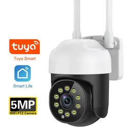 IP 카메라 스마트 라이프 미니 PTZ 카메라 5MP 색상 야간 비전 홈 감시 CCTV IP 카메라 Tuya App 240413