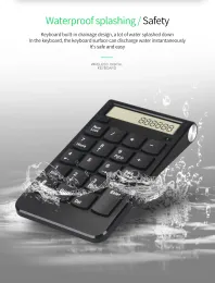 Taschenrechner drahtlos 2,4g USB -Nummer Taschenrechner mit digitalem Display wiederaufladbar ein Handed 19 Keys Numeric Smart Keypad Hot Sale Neueste