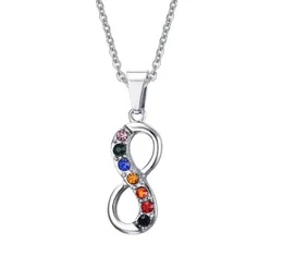 Endless Love 8 Shaped Pendant For Women Men Stainless Steel Infinity Gay Pride Necklace Chain Women Jewelry 5327352