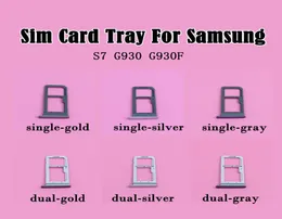 100 New Double Sim Micro SD Memory Card Tray Holder Slot For Samsung Galaxy S7 G930 VS G930F Dual Single Sim Tray 100PCS9707628