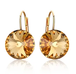 Klasyczne kolczyki stadnina Bella Kryształy z Rovskiego moda Rose Goldsilver Kolor Kieranie biżuterii dla kobiet Prezent 8871776