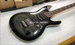 Anpassad hel högkvalitet 6String Electric Guitar Black Tiger Veneer Rosewood Fingerboard Double Rocker Bridge tillhandahåller CU9508593