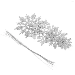 Estatuetas decorativas 36 PCs Christmas Snowflakes Party Ornament Decorations White Decorations Home Resupies Tree pendente