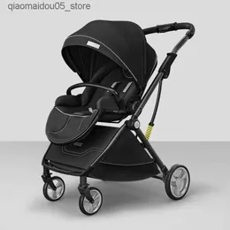 Passeggini# Luxury Lightweight Landscape Baby Passeggino con sedili a forma di uova adatti ai neonati con sedie a spinta inclinate a una mano compatta Q240413