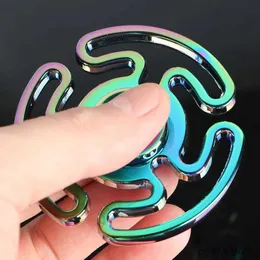 Zabawa dekompresyjna kolorowy labirynt Tri-Spinner Fidget Spinner stal rąk spinner 606 stalowy łożyska edukacyjne zabawki spinner ręka przeciw stres