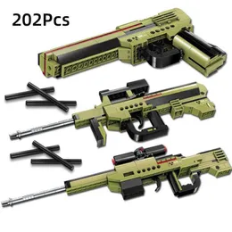 Игрушки из оружия Второй мировой войны SRAM M416 Desert Eagle Pistol Vector Submachine Model Build Block Arming Army MK14 Строительный блок строительного строительного блока YQ240413RM23