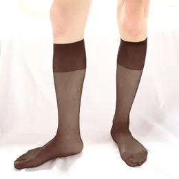 جوارب الرجال مثير فائق الأعمال الشفافة الأنبوب الأوسط الأنبوب غير مرئي غير مرئي جوارب طويلة