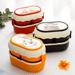 Dink Cartoon Lunch Box per bambini Container a microonde Container Bento School Portable Children con posate 1600ml