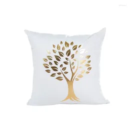 Pillow Tree Pattern White Golden Chair Bed Cover 45 45cm No Inner Stamping Cuscini Decorativi Covers Decorative X18