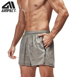 Shorts Aimpact Mens 2 i 1 Running Shorts Workout Gym Fitness Compression Linner 5 tum snabb torr med telefonfickor Shorts för män