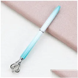 Jel kalemler toptan jel kalem yaratıcılık taç süslemesi kristal kalem gem balo halka düğün ofis metal halkalar roller top drop seli dhixo