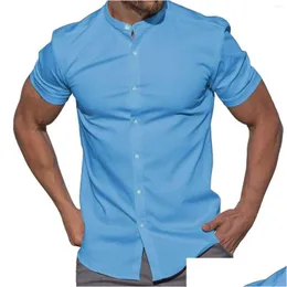 Men'S T-Shirts Mens T Shirts Fashion Spring And Summer Casual Short Long Sleeved Fitted Cotton Shirt Men Small Sleeve Drop Delivery Ap Dhacy