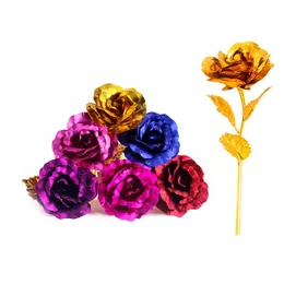 Fiori decorativi ghirlande da 24k decorazioni per fiori rosa oro placcati in lamina per le decorazioni amore amante delle madri creative/San Valentino GI DHO8S