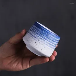 Tassen Untertassen Luwu chinesischer Keramik -Teetasse Big Kapazität Blaues Porzellan 170 ml