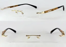 Pure Titanium Wooden Hand Made Rimless Eyeglass Frames Luxury Myopia RX ABLE MENINOS MENINOS ESPECTÁCULOS DE TOPA QUALIDADE 2103231630664