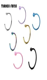 Nose ring Piercing nose hoop body jewelry 20G 08825mm gold silver nariz piercing plated Titanium Tragus ear5471193