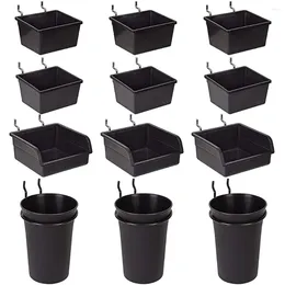 Bowls Bins Peg Board Cups With Hooks & 12 Pack Assortment Organizer Accessory Tools Storage Arrange System Kit