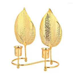 Candele eleganti foglie candelabri da gusto di metallo ornamenti Ornamenti per feste di nozze forniture in ferro battuto decorazione
