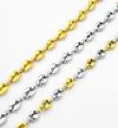Fashion Jewelry 4mm Mense Womens Silver Gold Color Coffee Beans Link Chain Rostfritt stål Neckla SC34 N6450629