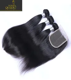 Top -Spitzenverschluss mit 3 Bündeln Brasilianischem menschlichen Haarweber Malaysian Indian Peruaner Straight Hair Grade 8A Brazillian HAI8219736