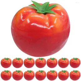 Flores decorativas 15 PCs Plantas falsas de tomate artificial alimentos falsos alimentos alimentares de frutas vegetais de decoração de decoração de espuma vermelha simulação