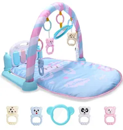 Utveckla matta för nyfödda barn Playmat Baby Gym Toys Education Musical Rugs With Keyboard Frame Hanging Rattles Mirror1513389
