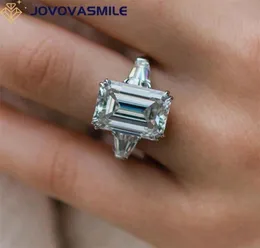 Обручальные кольца Jovovasmile Обручальное кольцо Diamond 18k 10 Carat 14x10 мм изумруд два полных фланкирующих конических аксессуара багет 2208261755272