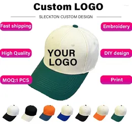 Ball Caps Sleckton Custom Logo Letter Emelcodery Baseball Cap для мужчин и женщин дизайн бренда Diy Po Печать Summer Sun Hat Unisex