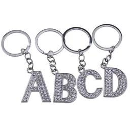 26pcslot AZ 32quot Alloy Alphabet Letter Keyring Full Rhinestone Key Chain DIY Accessories8164260