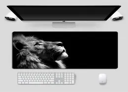 Cool Lion Black Mouse Pad большой блокирующий край геймер компьютерный настольный стол коврик аниме Nonskid Gaming Mousepad Notebook аксессуары для ПК 2106157285464