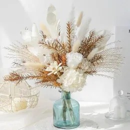 Fiori decorativi tavolo da matrimonio decorazione eterna naturale rosa naturale pampas brancone bouquet boho secchi soggiorno decorazioni per la casa