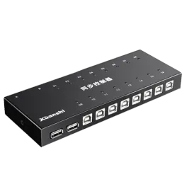 التبديل 16 منفذ KM Synchronizor ، USB لوحة مفاتيح الماوس Mouse Switchronous Switch KVM Control for Android Pad DNF Control ، مع الكابلات