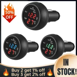 Digale LED Accendisigari per auto Voltmetro Termometro Caricatore USB per camion per auto 12V/24V Misuratore di temperatura Voltmetro 3 in 1/ 2 in 1  34
