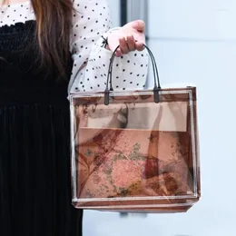 Torby na zakupy pvc grube tote kobiety przezroczystą torebkę wielokrotnego użytku przenośna torba na ekologiczne przechowywanie podróży