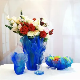 花瓶のガラスクリスタルカラー花瓶はカスタマイズできますロゴバクーアバーナー香