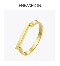 Enfashion personalisierte benutzerdefinierte gravavame name flache bar Manschette Armband Goldfarbe Armbänder für Frauen Armbänder Armreifen J1907196844153