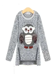 2017 Autumn New Fashion Girls Sweacters Kids Fleece laded Zipper Sweaters Cartoon Cute Owl Casual Cotton Girls Sweater4453821