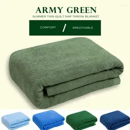 Coperte Wostar Summer Army Green Asciugamano Green Trapunta Punte copertura Marda morbida Air Condizionamento Cool Sottile Lettiere di lusso 150 150