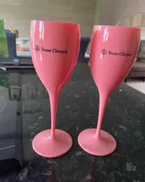 6 pezzi di plastica arancione flauti di champagne flauti acrilici per feste coupone vetro VCP Flauti di champagne Veuve Plastic Veuve Cups L2206241777576