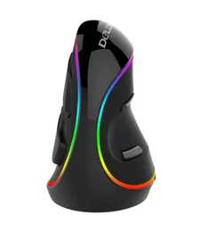 Delux M618 Plus Wired Vertical Mouse Ergonomic Optical Mouse RGB Light 4000 DPI for Computer Laptop Office Gaming8404541