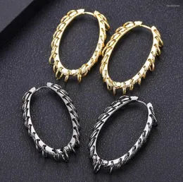 أقراط Hoop Arrings Geometricwer Punk arring for Women Excalies Hiphop Rock Jewelry Pendientes Mujer Moda Round Cubic Zirconia1901827