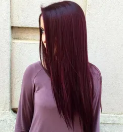 Säljer föremål Bourgogne Wine Red Color 99J Straight Hair Weave Bunds Brasilianska peruanska malaysiska Remy Human Hair Extensions2152065