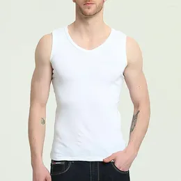 Herren-Tanktops ärmelloses Weste breites Schulter-Training nahtloser V-Hals-Fitness atmungsaktives Schnellrocken-Top für Fitnesssportarten