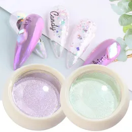 Solid Powder Blitter Aurora Mirror Iridescente Chrome Sereia Pigmento esfregar holograffing Dust Decorações de arte Manicure Manicure