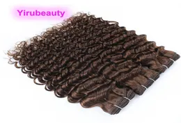 Haiir humano brasileiro 3 pacotes 4 coloras peruanas cabelos virgens trama de onda profunda Curly Three Pcs Indian Malaysian Products 1032inch5146053
