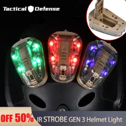 Luci airsoft sport casco luce gen 3 helstar tattico 6 segnale verde rossa rossa lampada coccinella lampada multososo di sopravvivenza esterna