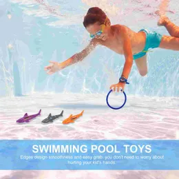 8 Pcs Underwater Pool Diving Toys Diving Rings Shark Toys Kids Water Pool Toys