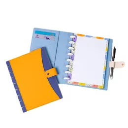 PU Cover Otwór luźne liść notebook notebook dysk notatnik PU Cover Akcesoria skórzana notebook Planner wkładki A5