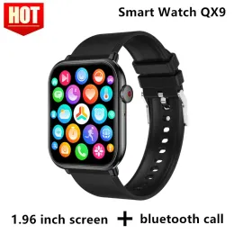 Saatler Smartwatch QX9 Sıcaklık Kalp Hızı Kan Basıncı Oksijen Menstrüel İzleme Bluetooth Çağrı Sesli Yardımcı 1.96 inç ekran